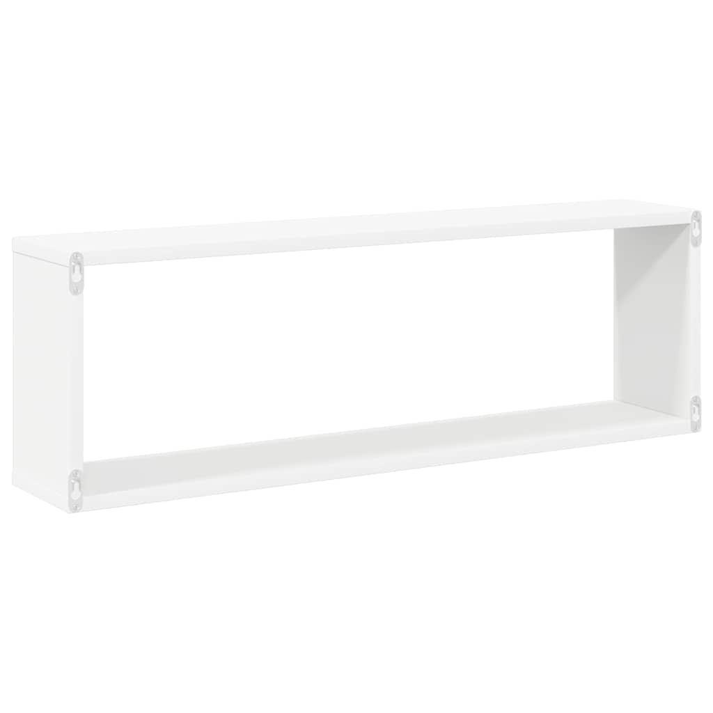 Sieninės lentynos, 2vnt., baltos, 80x15x26,5cm apdirbta mediena