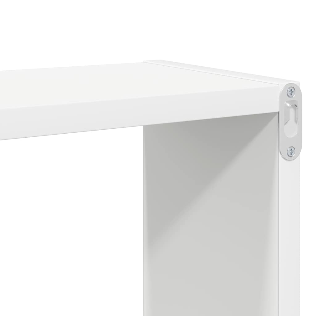 Sieninės lentynos, 2vnt., baltos, 80x15x26,5cm apdirbta mediena