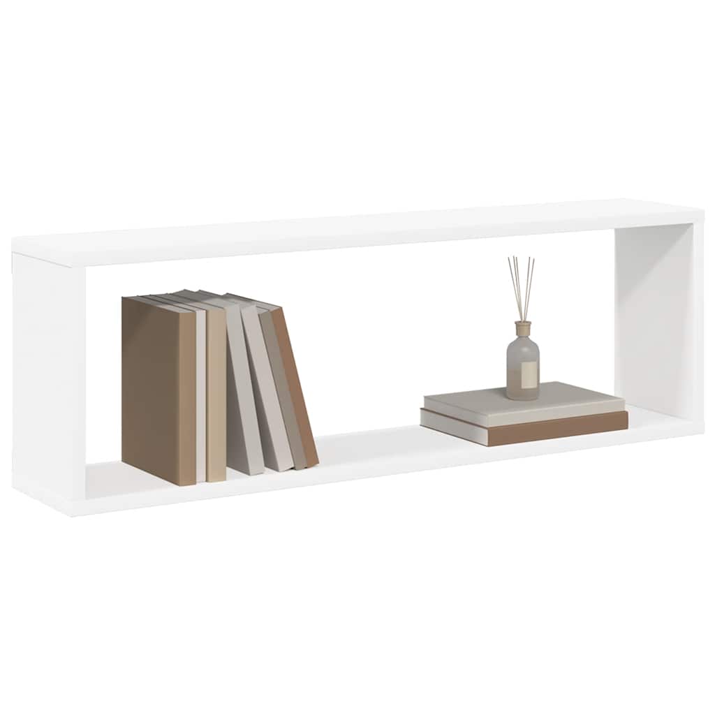 Sieninės lentynos, 4vnt., baltos, 80x15x26,5cm apdirbta mediena