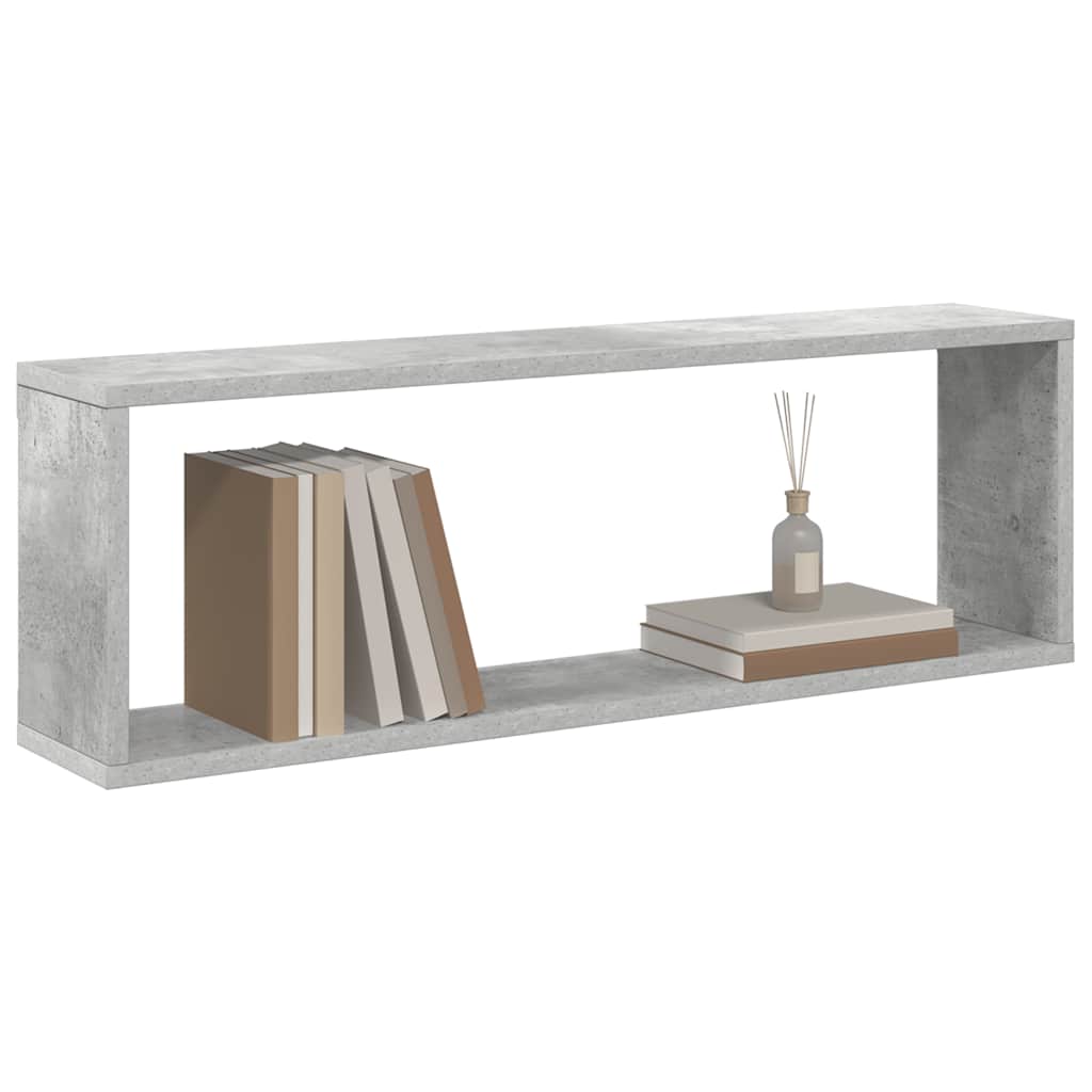 Sieninės lentynos, 2vnt., betono, 80x15x26,5cm, mediena