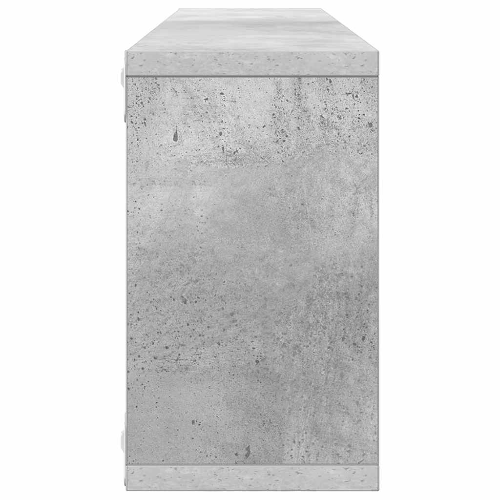 Sieninės lentynos, 2vnt., betono, 80x15x26,5cm, mediena