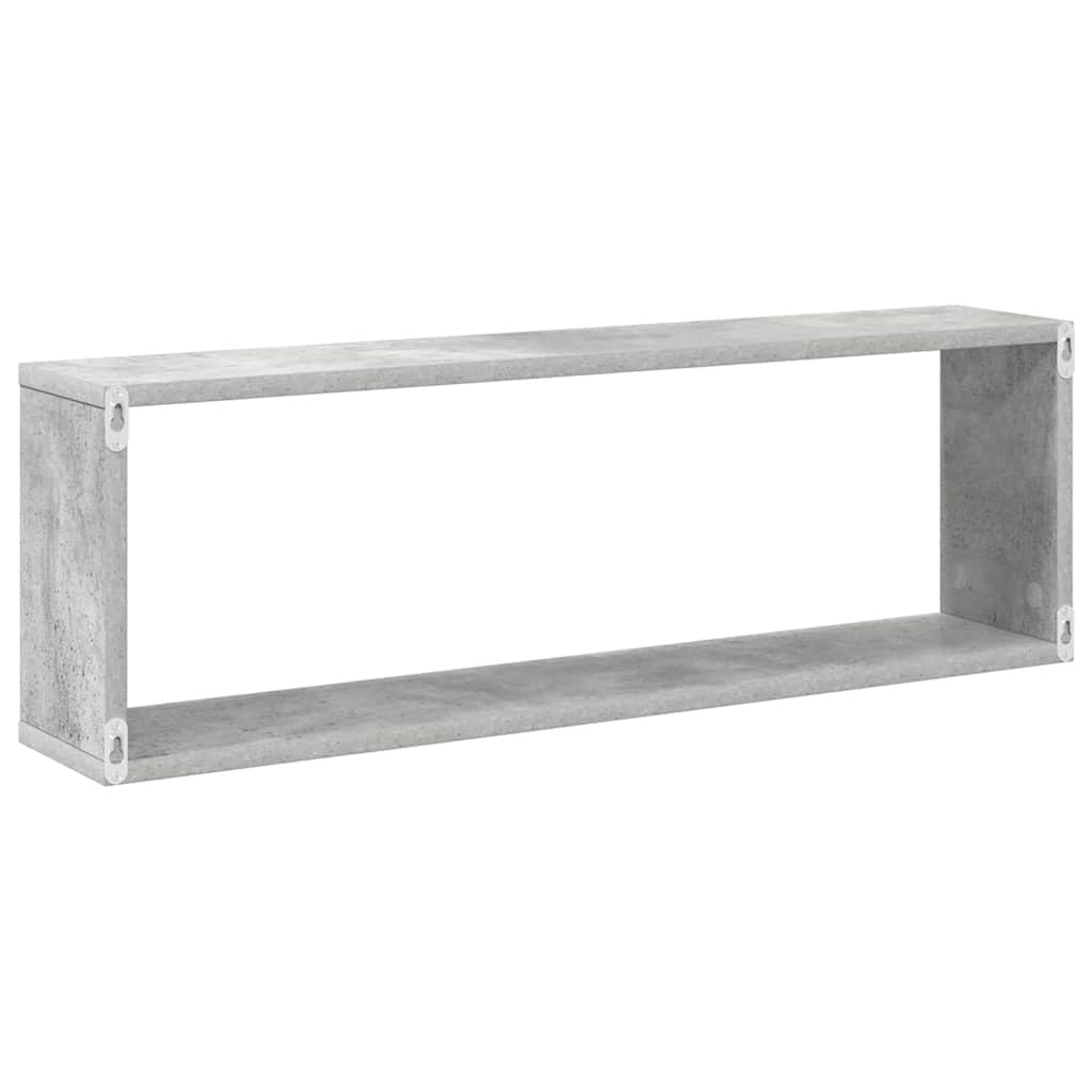 Sieninės lentynos, 2vnt., betono, 80x15x26,5cm, mediena