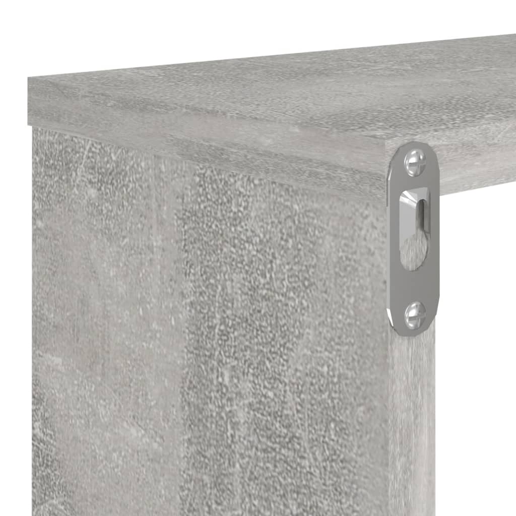 Sieninės lentynos, 2vnt., betono, 80x15x26,5cm, mediena