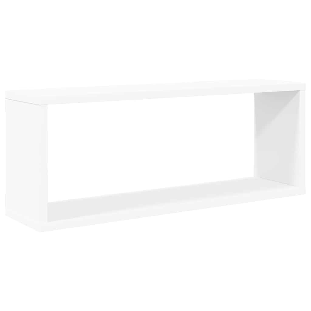 Sieninės lentynos, 2vnt., baltos, 60x15x23cm, apdirbta mediena