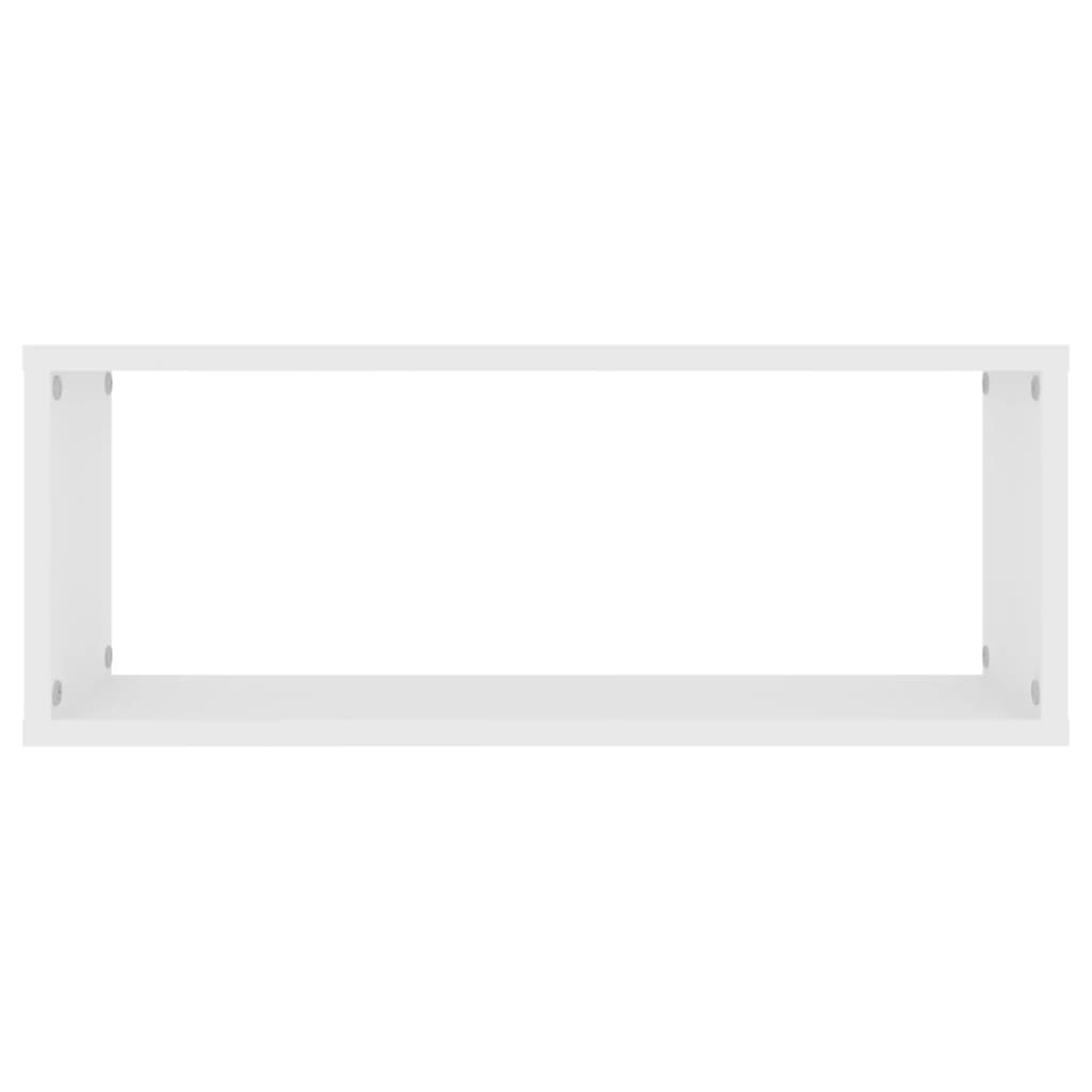 Sieninės lentynos, 2vnt., baltos, 60x15x23cm, apdirbta mediena