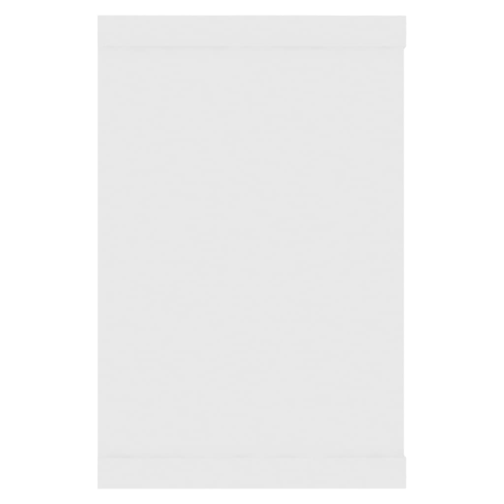 Sieninės lentynos, 2vnt., baltos, 60x15x23cm, apdirbta mediena