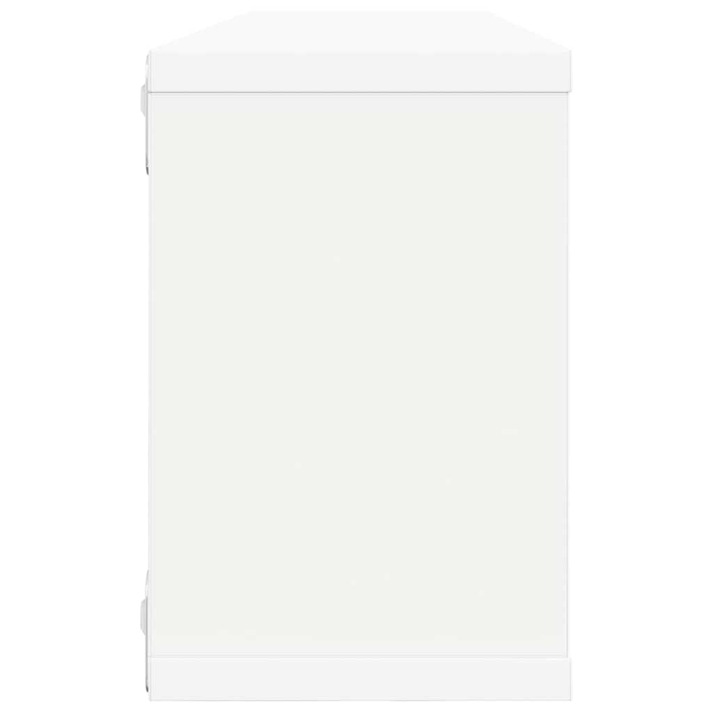 Sieninės lentynos, 2vnt., baltos, 60x15x23cm, apdirbta mediena