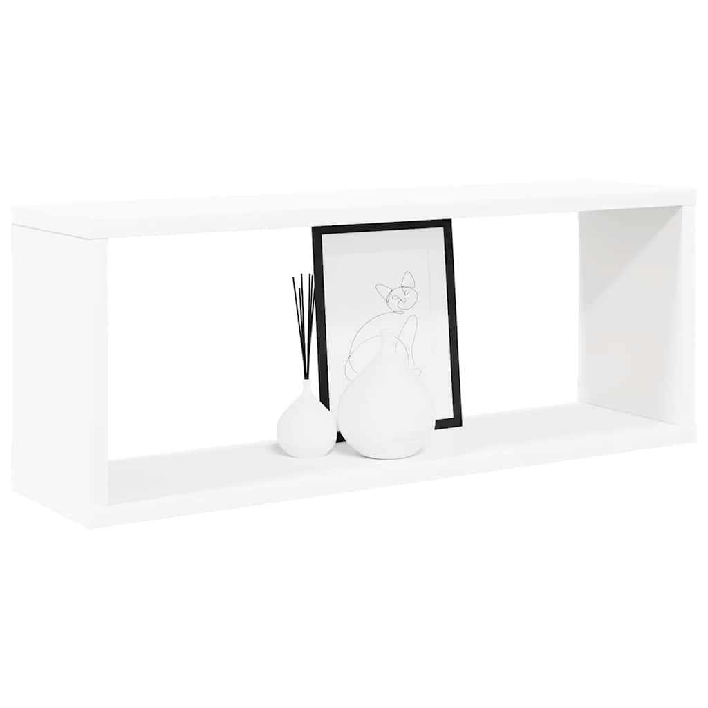 Sieninės lentynos, 4vnt., baltos, 60x15x23cm, apdirbta mediena