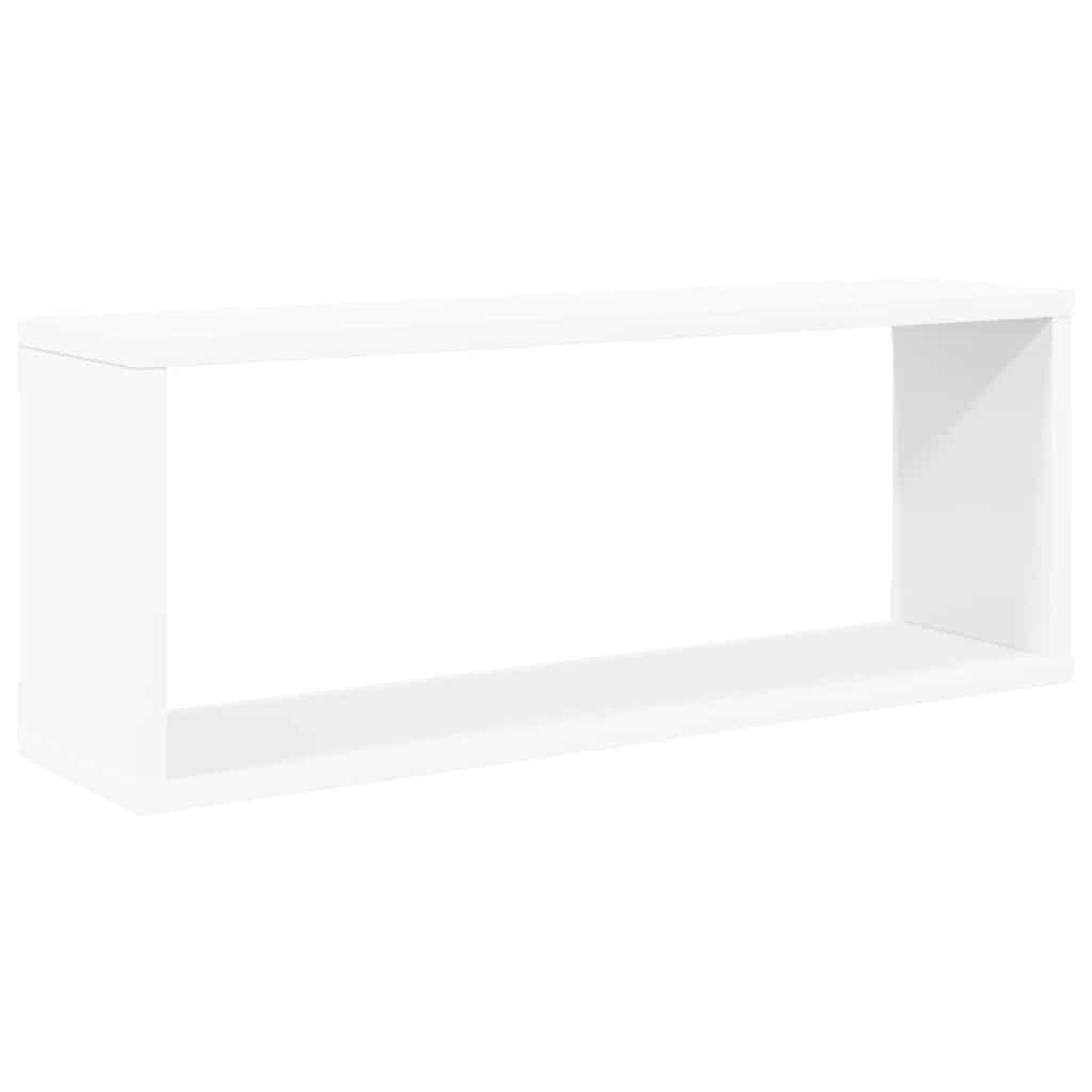 Sieninės lentynos, 4vnt., baltos, 60x15x23cm, apdirbta mediena