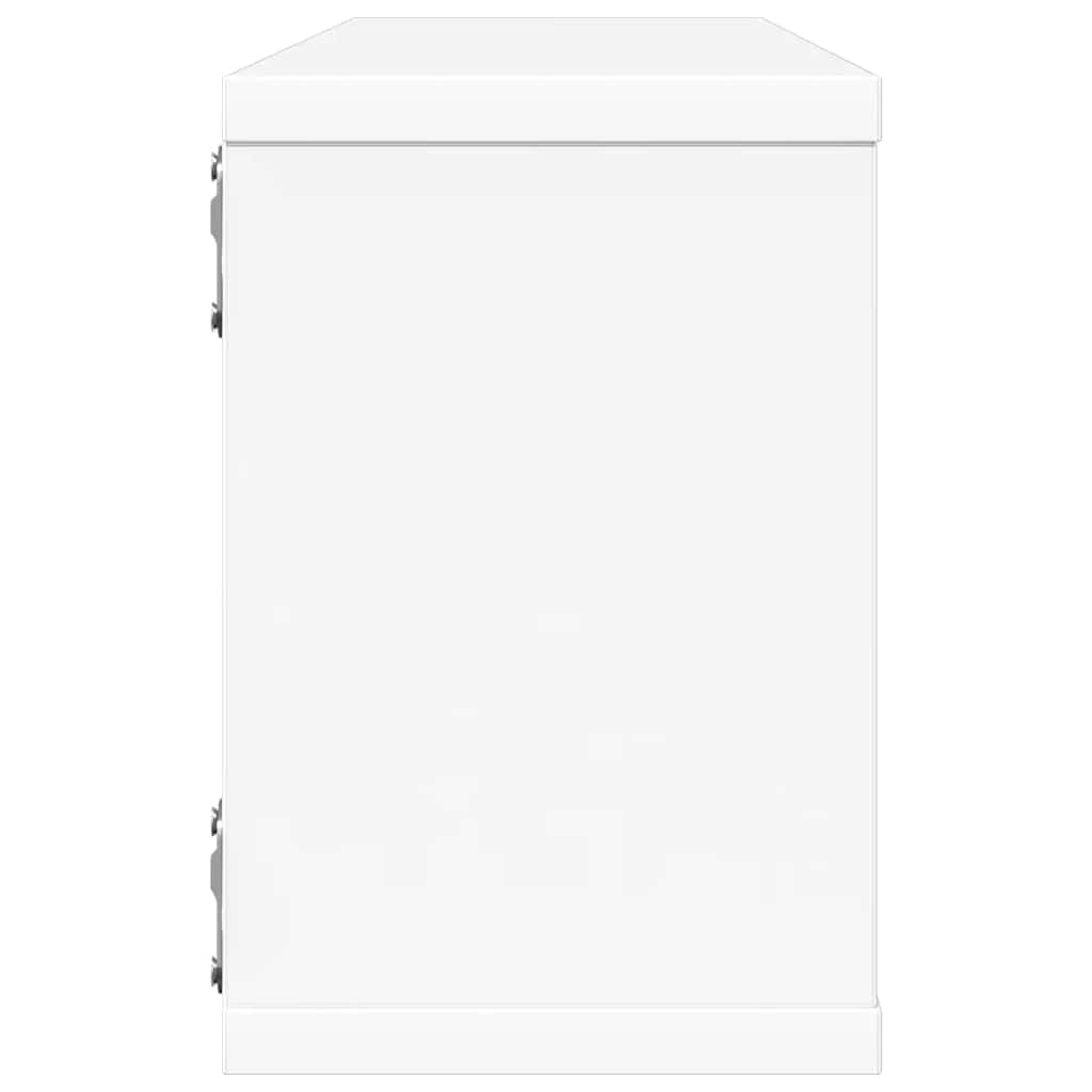 Sieninės lentynos, 4vnt., baltos, 60x15x23cm, apdirbta mediena