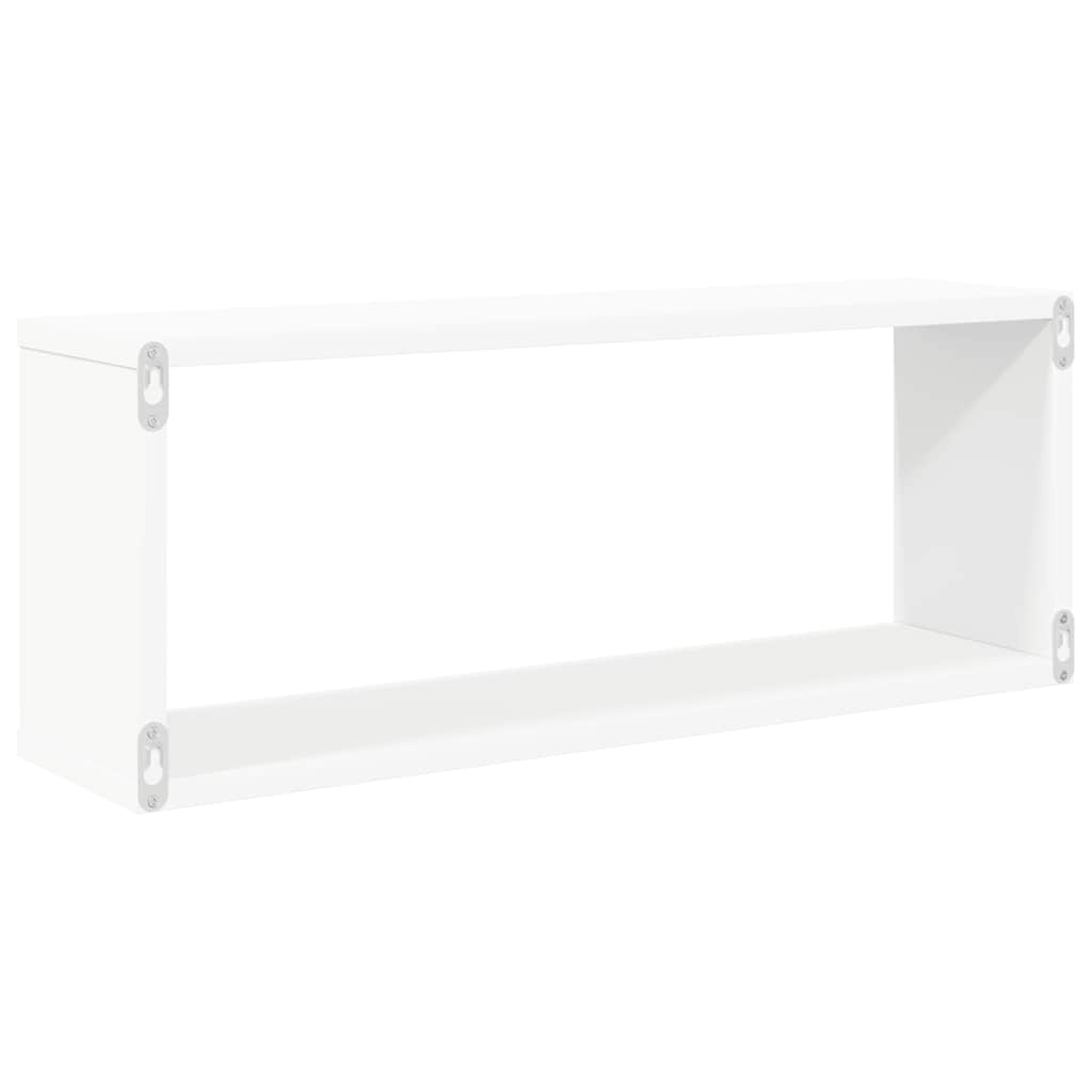Sieninės lentynos, 6vnt., baltos, 60x15x23cm, apdirbta mediena