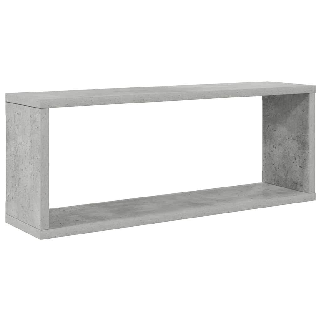 Sieninės lentynos, 2vnt., betono, 60x15x23cm, apdirbta mediena