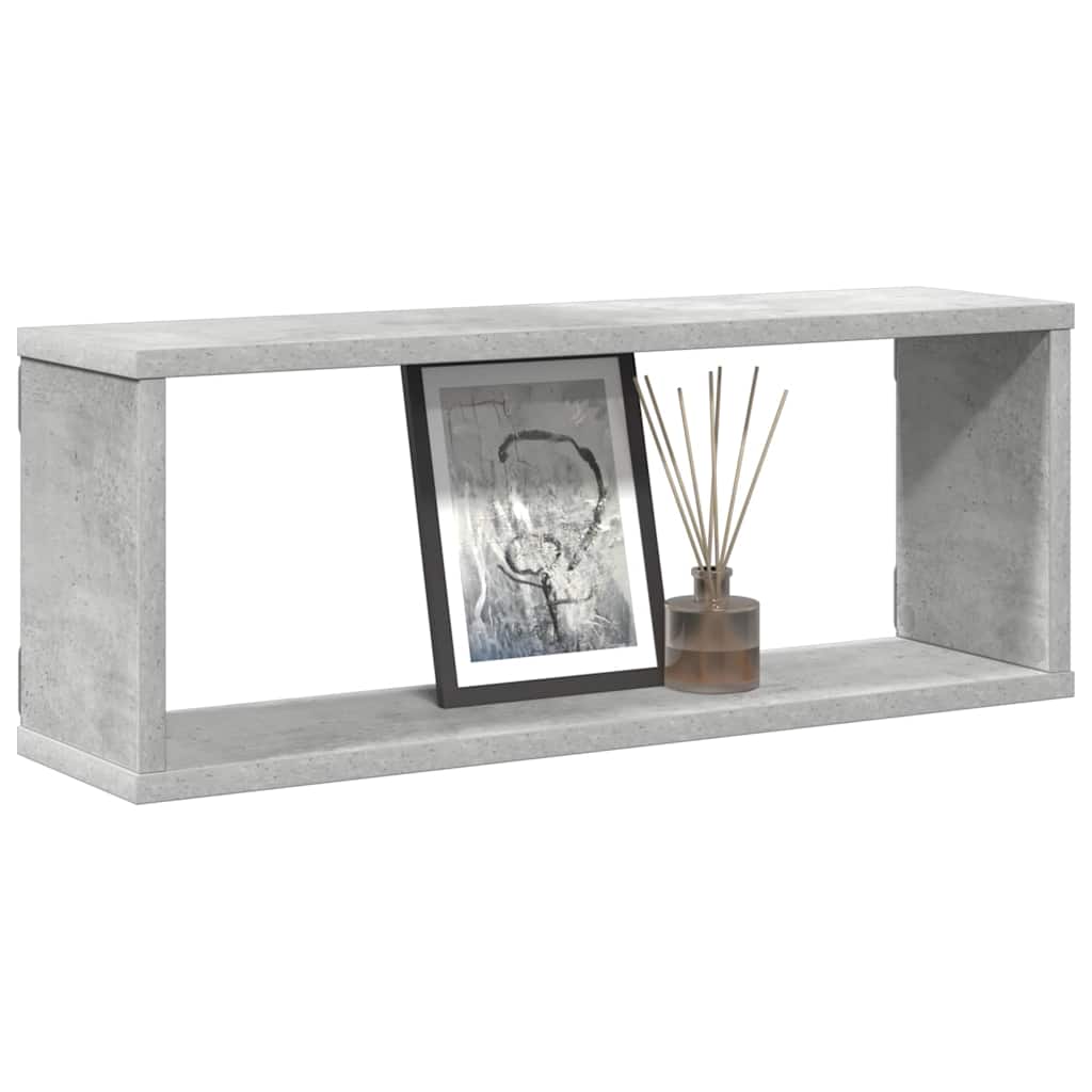 Sieninės lentynos, 4vnt., betono, 60x15x23cm, apdirbta mediena