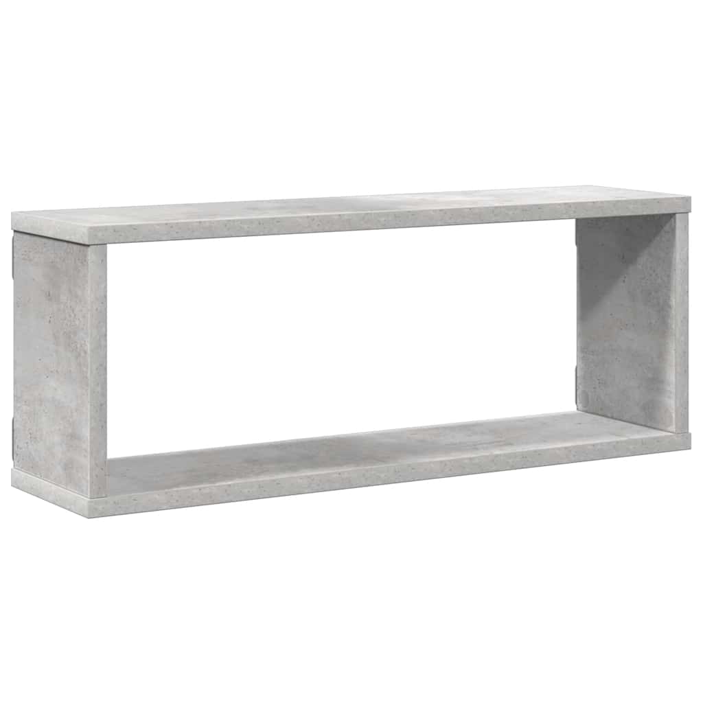 Sieninės lentynos, 4vnt., betono, 60x15x23cm, apdirbta mediena