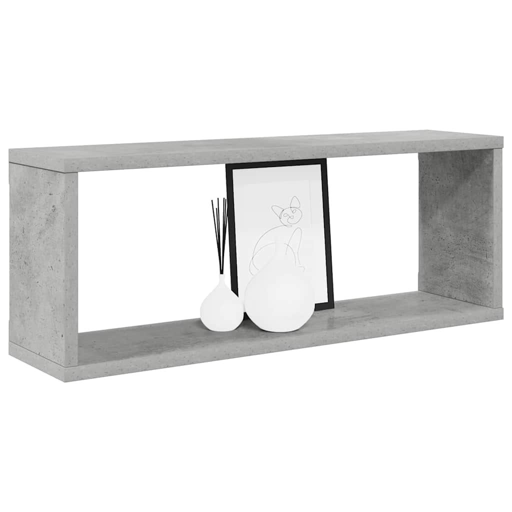 Sieninės lentynos, 6vnt., betono, 60x15x23cm, apdirbta mediena