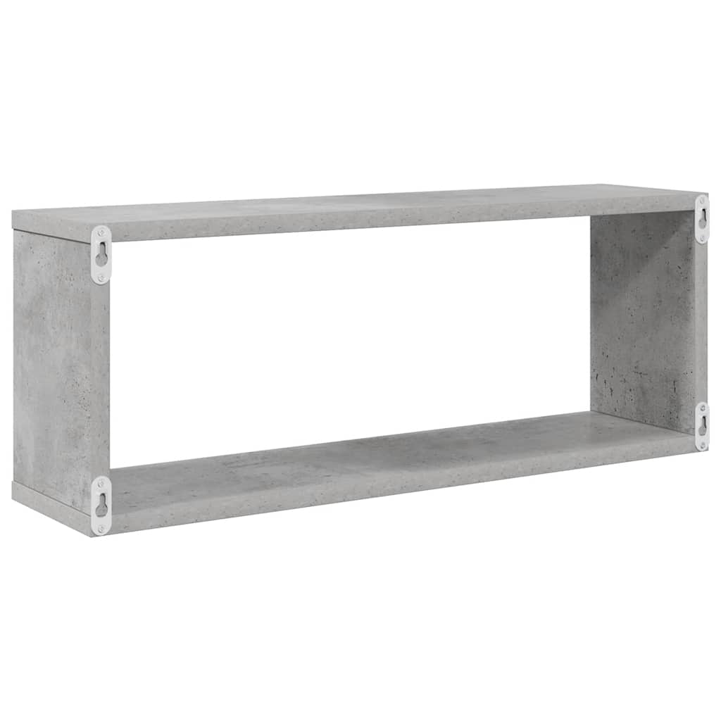 Sieninės lentynos, 6vnt., betono, 60x15x23cm, apdirbta mediena