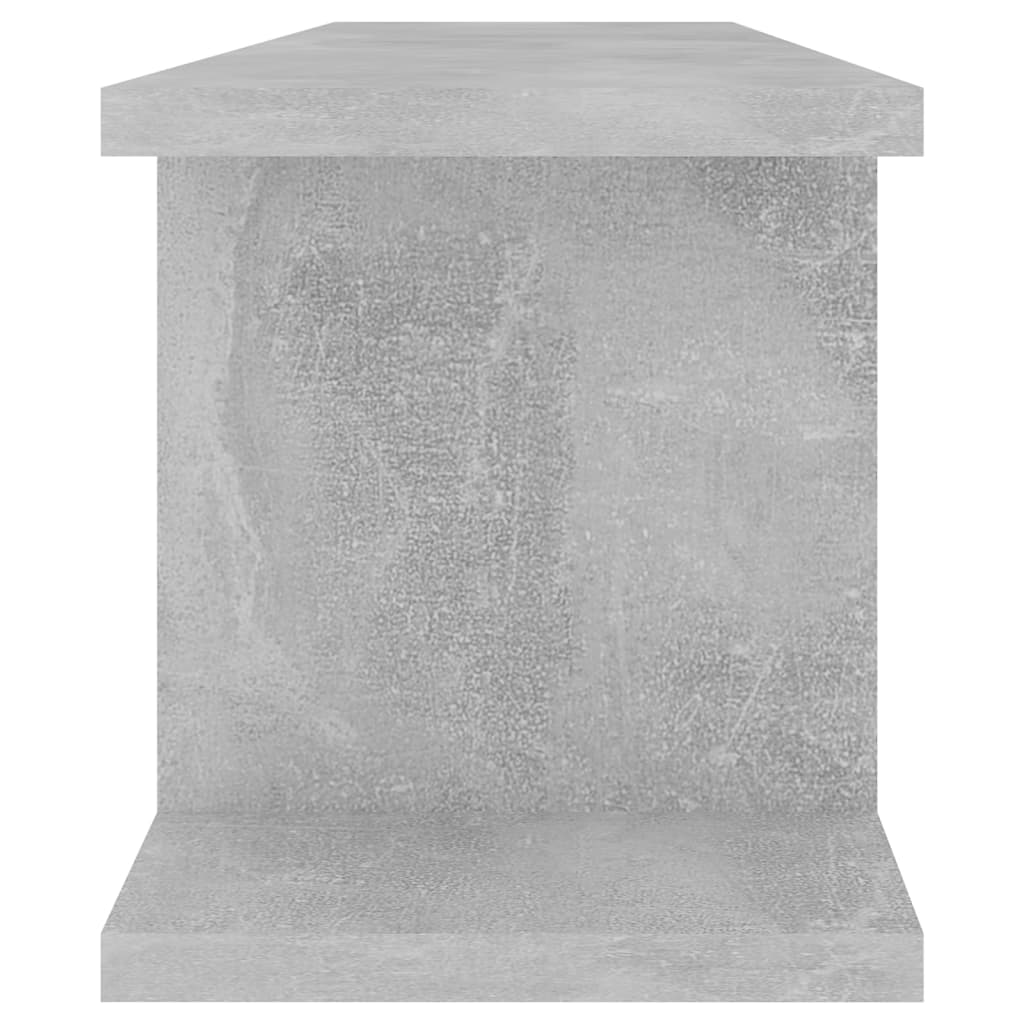 Sieninės lentynos, 2vnt., betono pilkos, 75x18x20cm, mediena