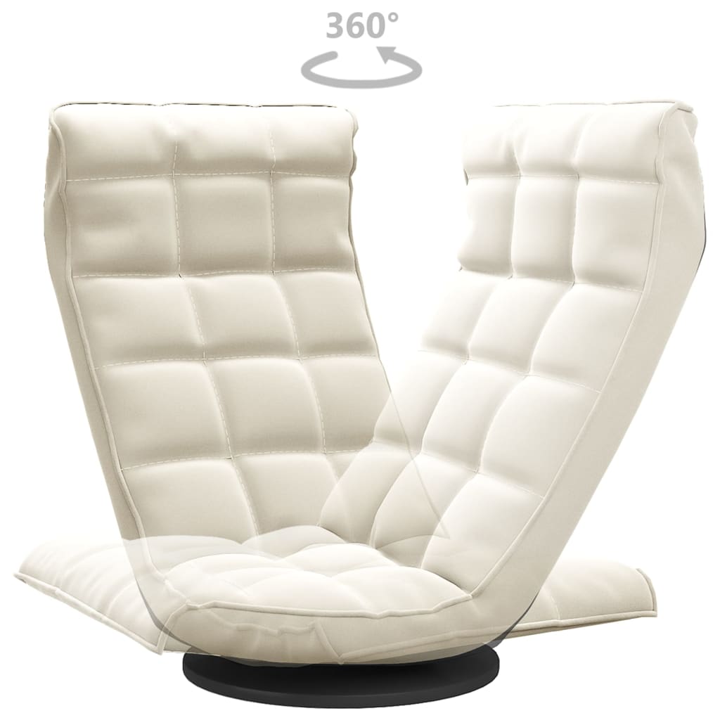 Ant grindų pastatoma pasukama kėdė, kreminės spalvos, aksomas