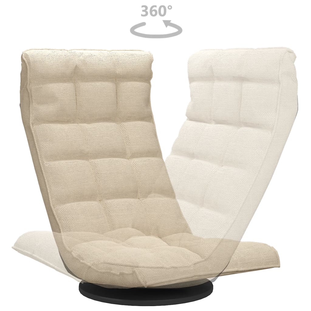 Ant grindų pastatoma pasukama kėdė, kreminės spalvos, audinys