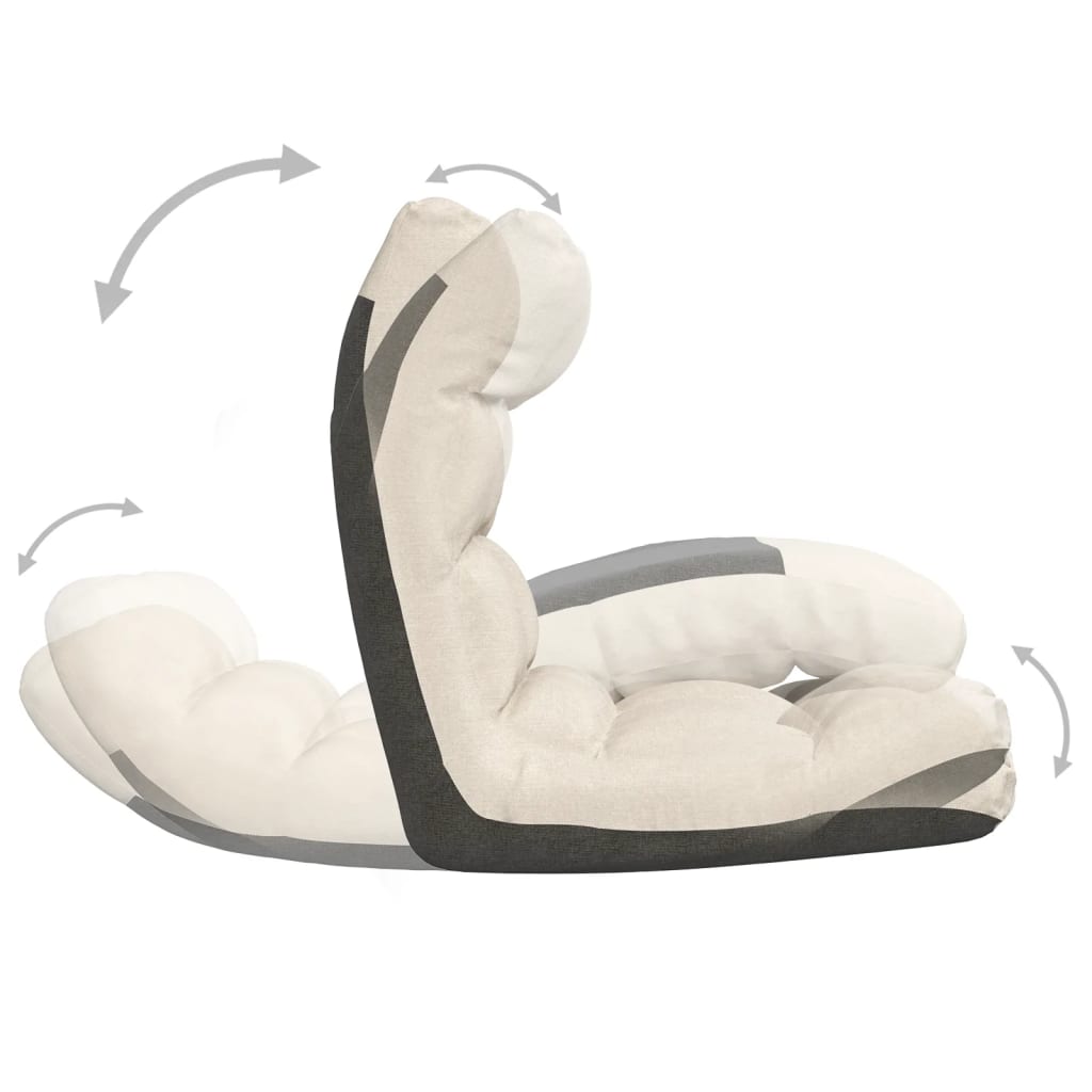 Sulankstomas čiužinukas-kėdė, kreminės spalvos, audinys