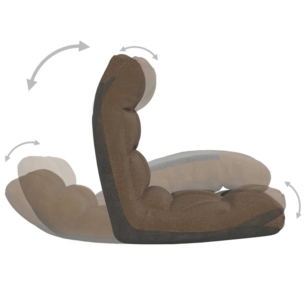 Sulankstomas čiužinukas-kėdė, rudos spalvos, audinys