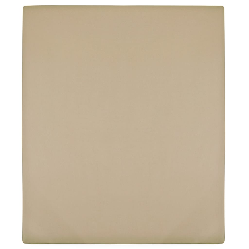 Trikotažinė paklodė su guma, taupe spalvos, 90x200cm, medvilnė