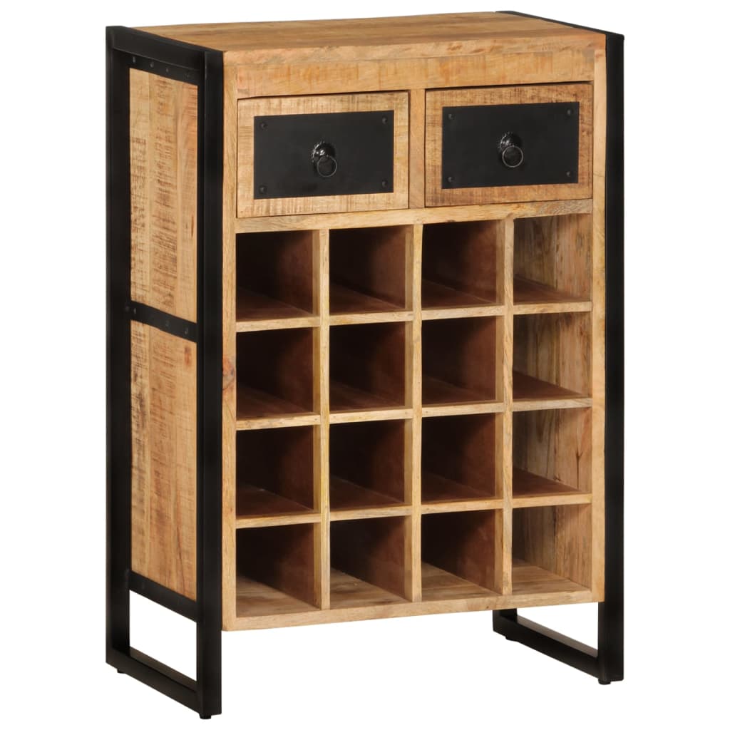 Vyno butelių laikiklis 16 butelių, mango medienos masyvas