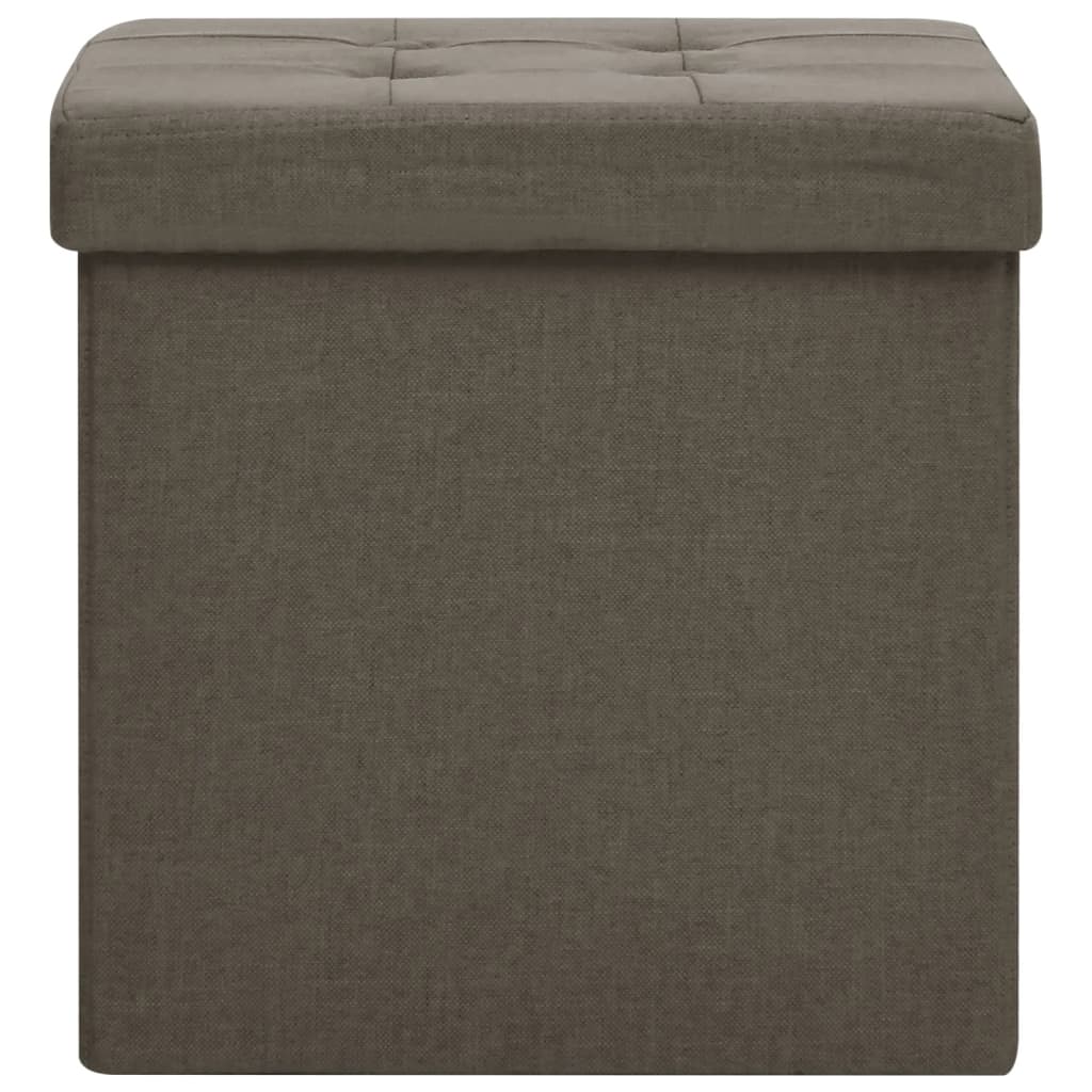 Taburetės-daiktadėžės, 2vnt., rudos, dirbtinis linas