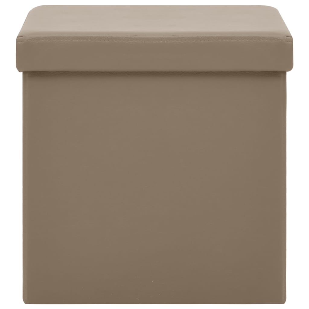 Sulankstoma taburetė-daiktadėžė, kapučino spalvos, PVC