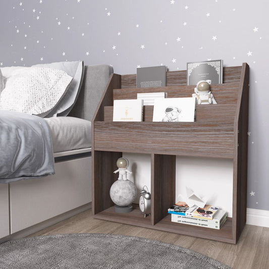 Vaikiška lentyna žurnalams, pilka/ąžuolo, 71x30x78,5cm, mediena