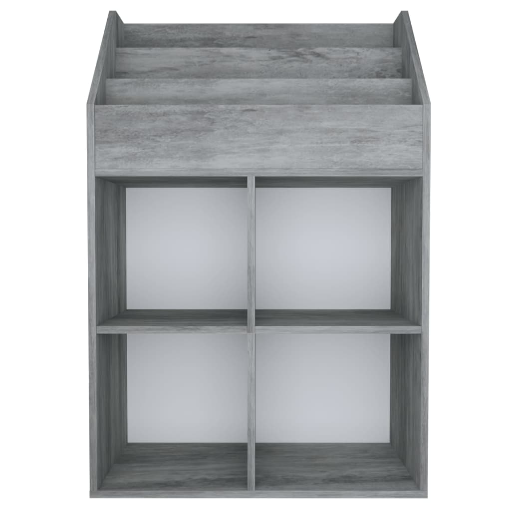 Vaikiška lentyna žurnalams, betono pilka, 71x30x114cm, mediena