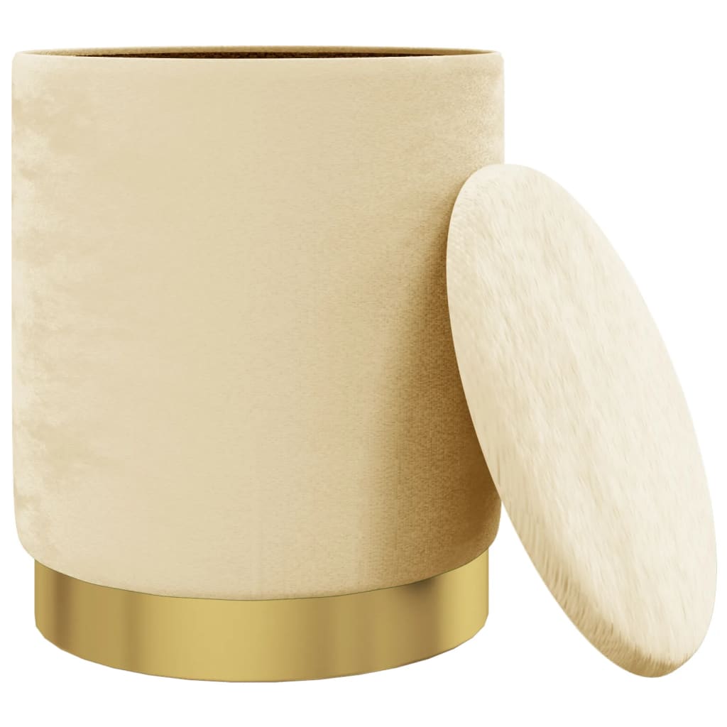 Pufas-daiktadėžė, abrikosų spalvos, aksomas, apskritas 31 x 37 cm