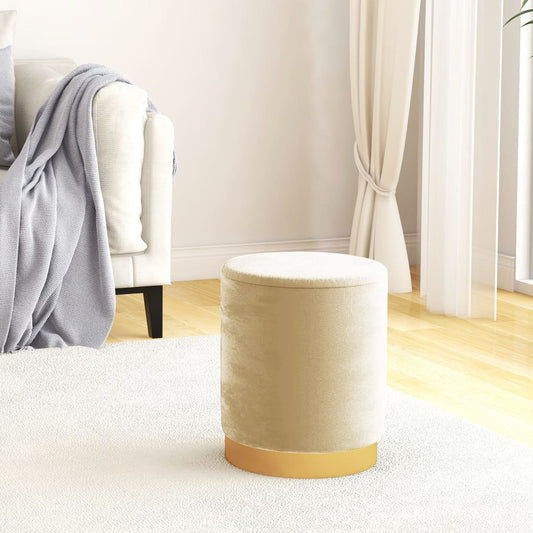 Pufas-daiktadėžė, abrikosų spalvos, aksomas, apskritas 31 x 37 cm