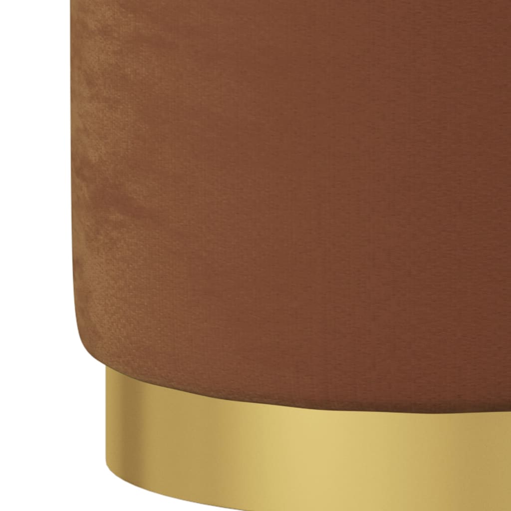 Pufas-daiktadėžė, rudos spalvos, aksomas, apskritas 31 x 37 cm