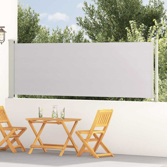 Ištraukiama šoninė kiemo pertvara, pilkos spalvos, 117x600cm