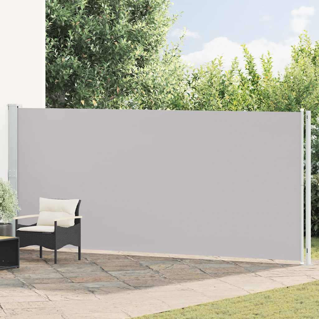 Ištraukiama šoninė kiemo pertvara, pilkos spalvos, 180x600cm