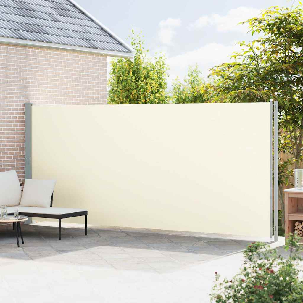 Ištraukiama šoninė kiemo pertvara, kreminės spalvos, 200x600cm