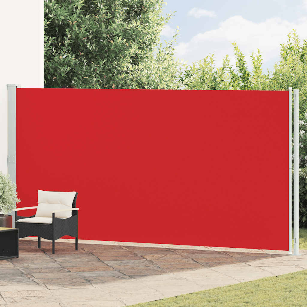 Ištraukiama šoninė kiemo pertvara, raudonos spalvos, 200x600cm