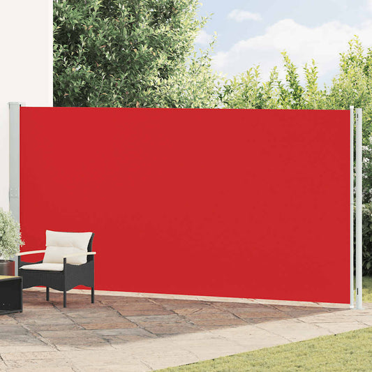 Ištraukiama šoninė kiemo pertvara, raudonos spalvos, 200x600cm