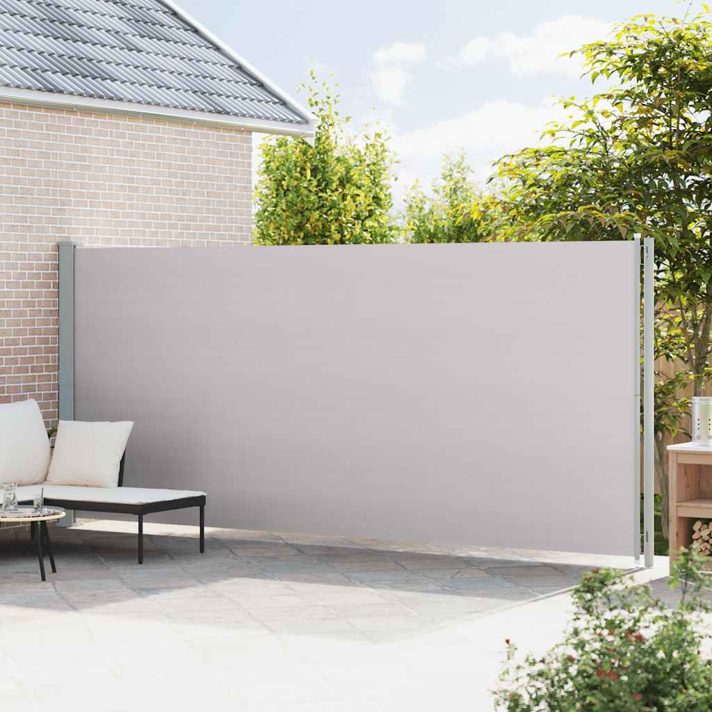 Ištraukiama šoninė kiemo pertvara, pilkos spalvos, 200x600cm