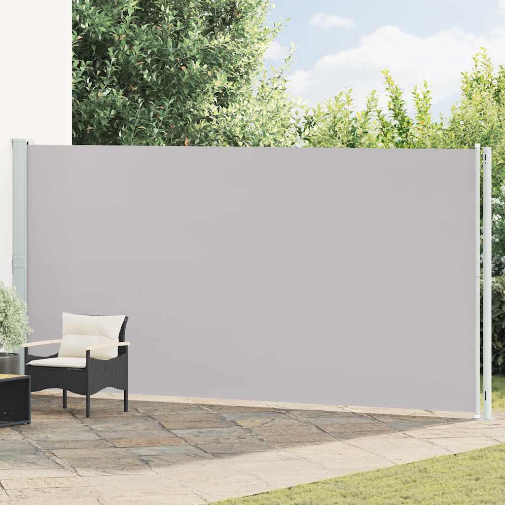 Ištraukiama šoninė kiemo pertvara, pilkos spalvos, 200x600cm