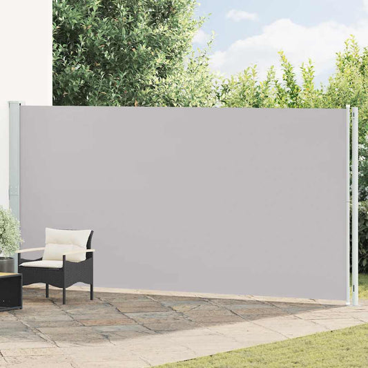 Ištraukiama šoninė kiemo pertvara, pilkos spalvos, 200x600cm