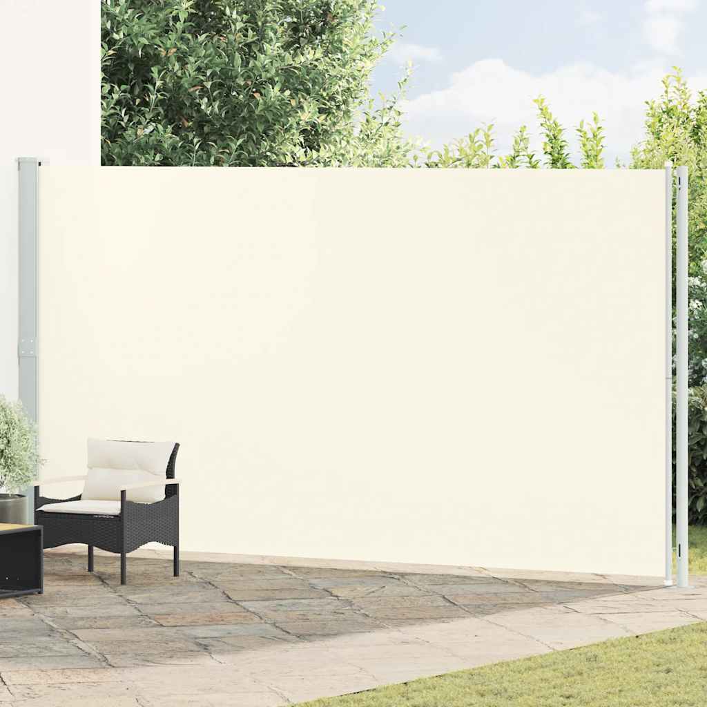 Ištraukiama šoninė kiemo pertvara, kreminės spalvos, 220x600cm