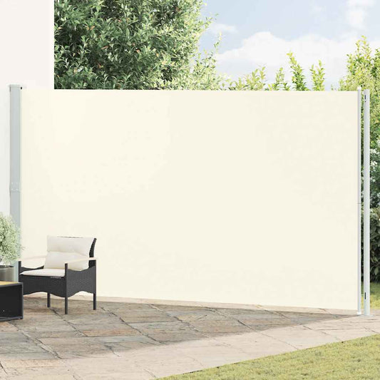 Ištraukiama šoninė kiemo pertvara, kreminės spalvos, 220x600cm