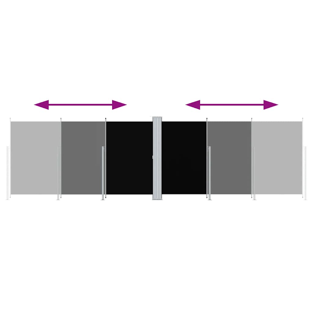 Ištraukiama šoninė pertvara, juodos spalvos, 180x600cm