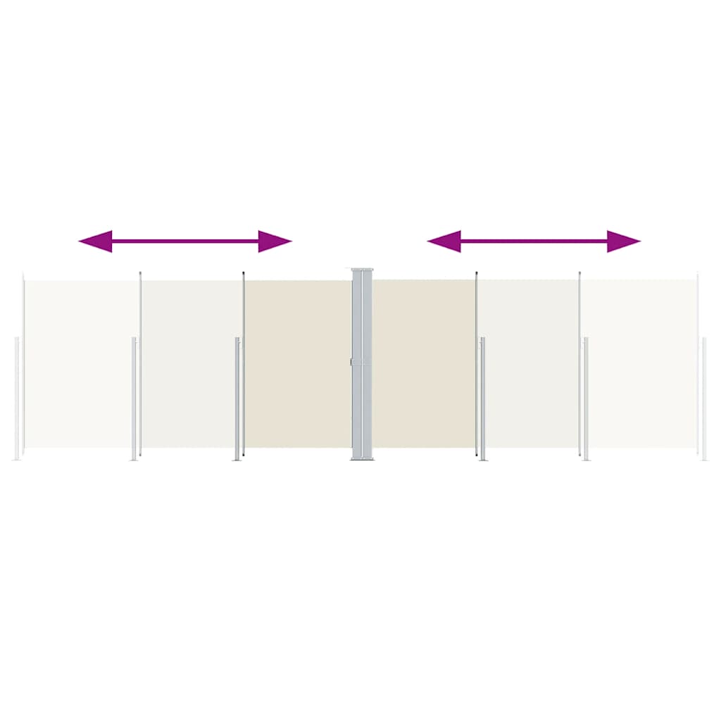 Ištraukiama šoninė pertvara, kreminės spalvos, 180x600cm