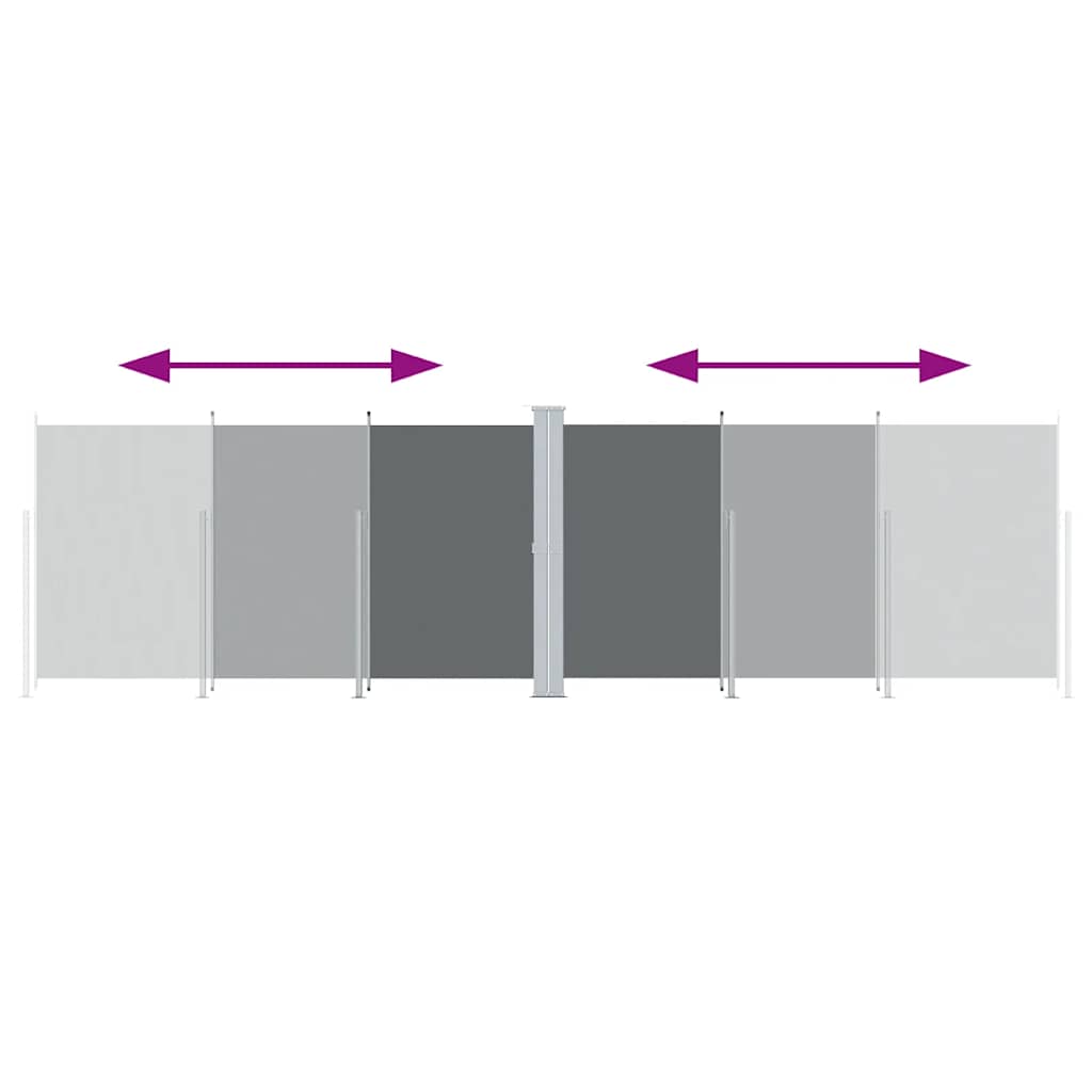 Ištraukiama šoninė pertvara, antracito spalvos, 180x600cm