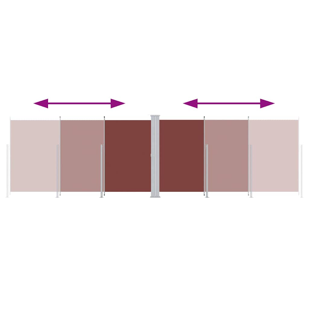 Ištraukiama šoninė pertvara, rudos spalvos, 180x600cm