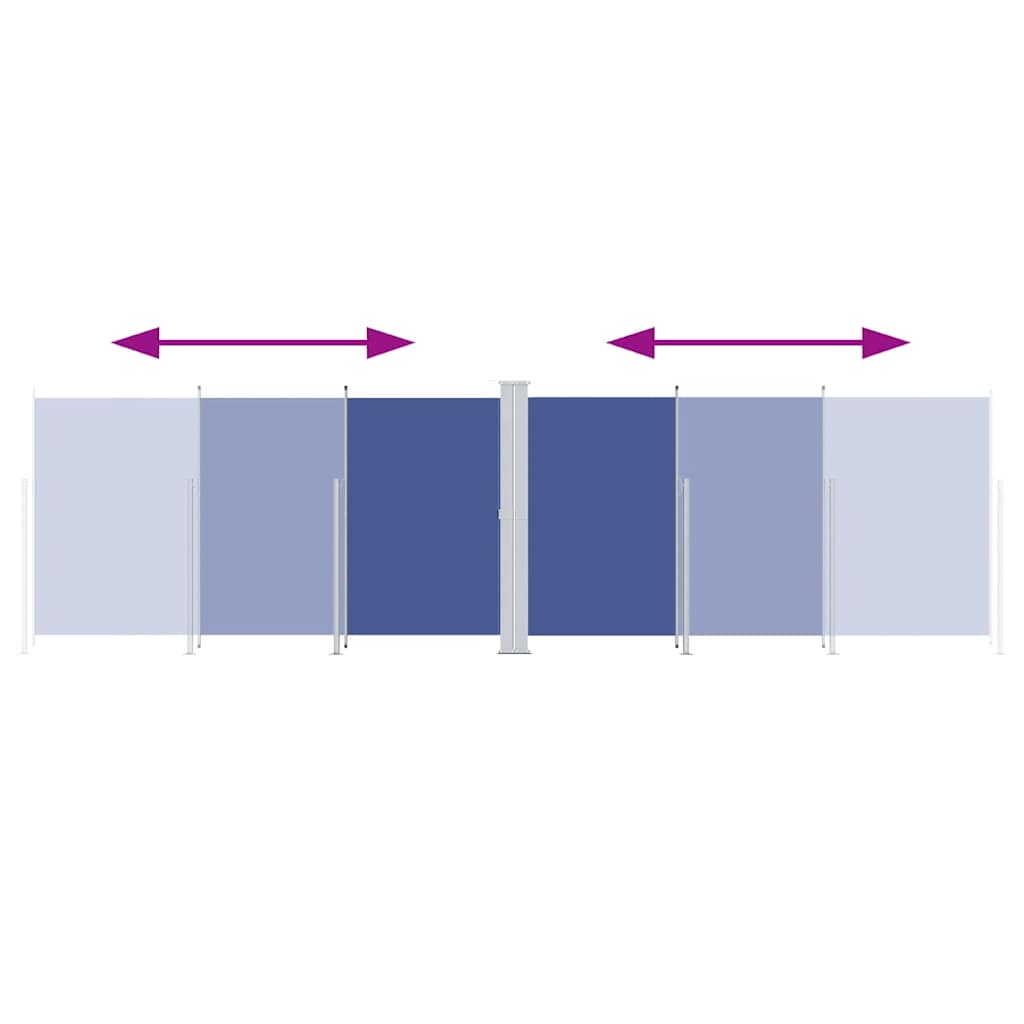 Ištraukiama šoninė pertvara, mėlynos spalvos, 180x600cm