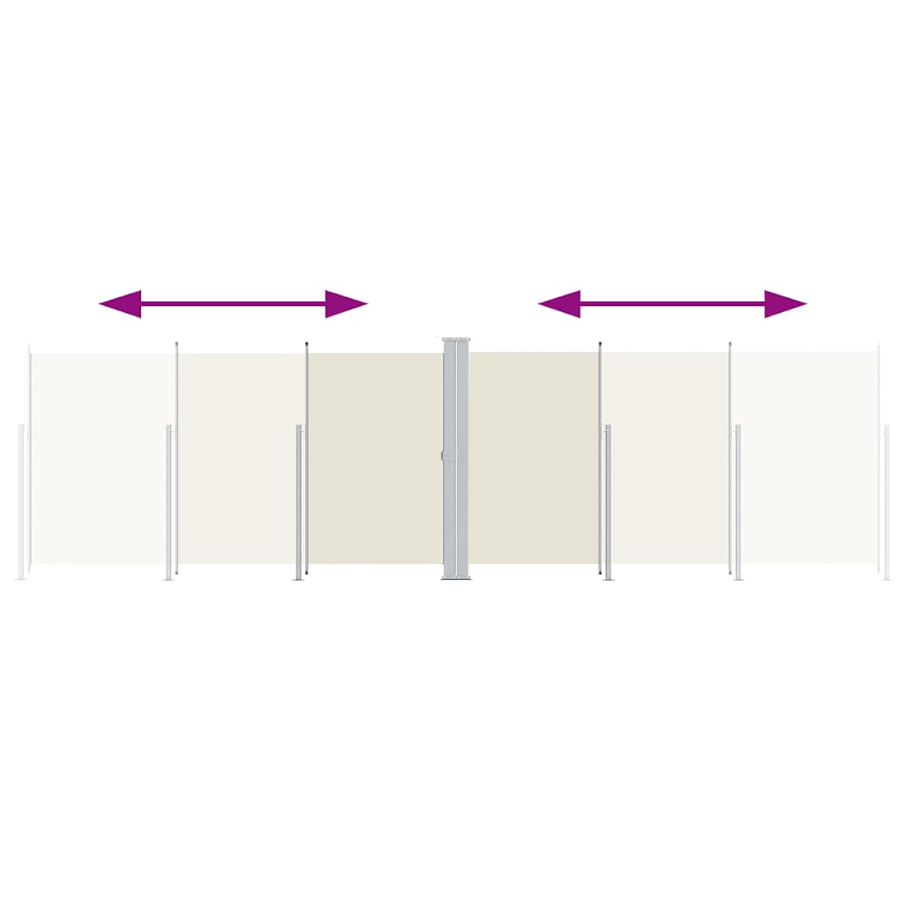 Ištraukiama šoninė pertvara, kreminės spalvos, 200x600cm